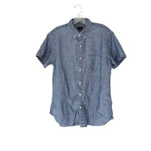 J.Crew Shirt Men's Slim Fit Chambray Button Down Short Sleeve Casual Basic Large